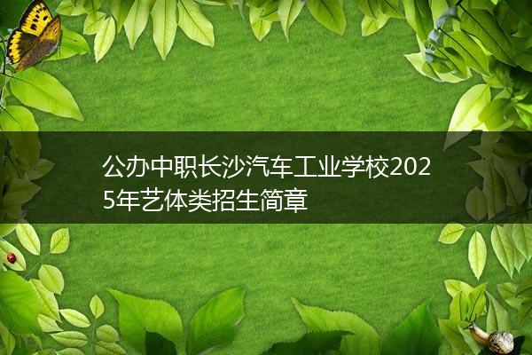 公办中职长沙汽车工业学校2025年艺体类招生简章