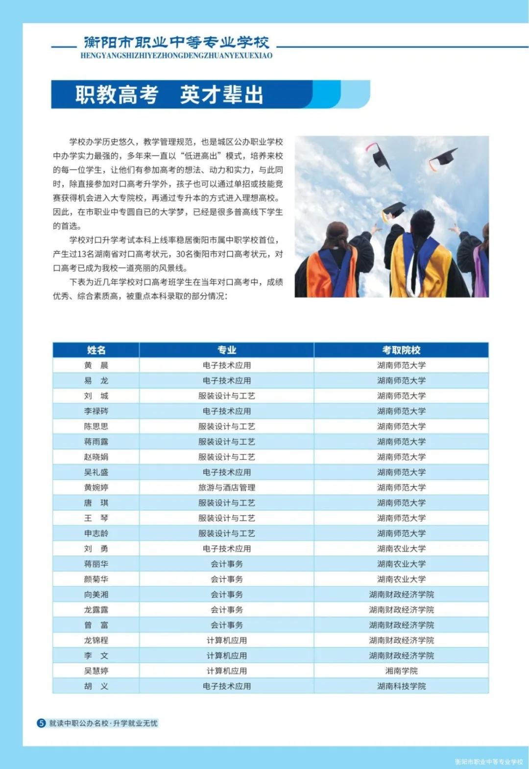 公办中职衡阳市职业中等专业学校2025年招生简章